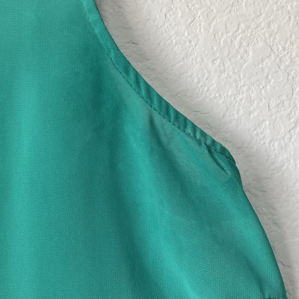IKY Love Me Kelly Green Sheer Tank Front Crochet Med Festive Lightweight Boho - Picture 9 of 12